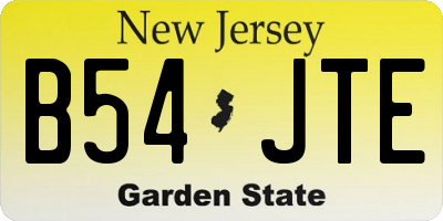 NJ license plate B54JTE