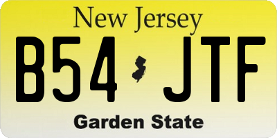 NJ license plate B54JTF