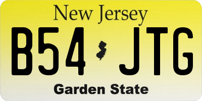 NJ license plate B54JTG