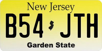 NJ license plate B54JTH