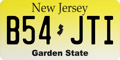 NJ license plate B54JTI