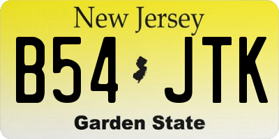 NJ license plate B54JTK