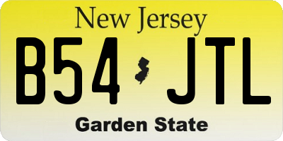 NJ license plate B54JTL
