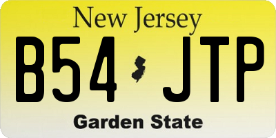 NJ license plate B54JTP