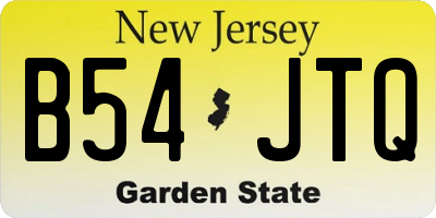 NJ license plate B54JTQ