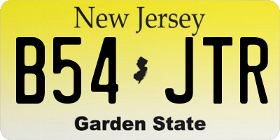 NJ license plate B54JTR