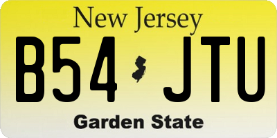 NJ license plate B54JTU