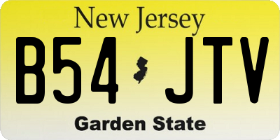 NJ license plate B54JTV