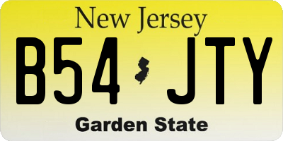 NJ license plate B54JTY
