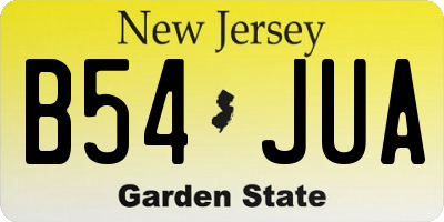 NJ license plate B54JUA