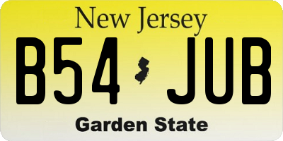 NJ license plate B54JUB