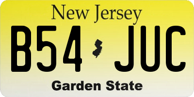NJ license plate B54JUC