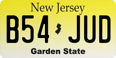 NJ license plate B54JUD