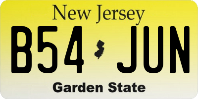 NJ license plate B54JUN