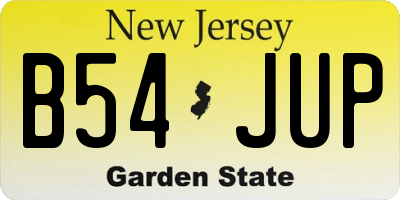 NJ license plate B54JUP
