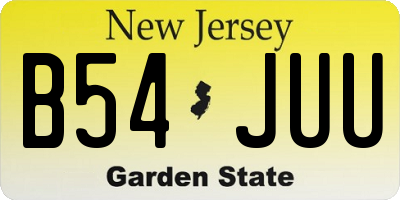 NJ license plate B54JUU