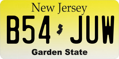 NJ license plate B54JUW
