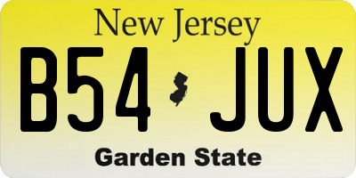 NJ license plate B54JUX