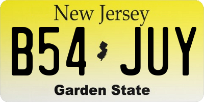 NJ license plate B54JUY