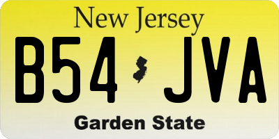 NJ license plate B54JVA