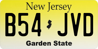 NJ license plate B54JVD