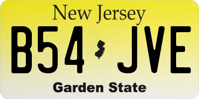 NJ license plate B54JVE