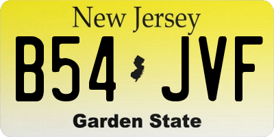 NJ license plate B54JVF