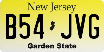 NJ license plate B54JVG