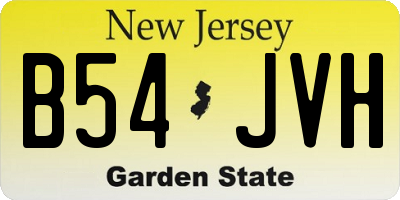 NJ license plate B54JVH