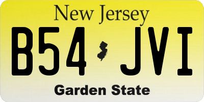 NJ license plate B54JVI