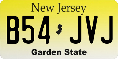 NJ license plate B54JVJ