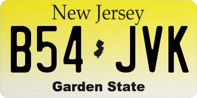 NJ license plate B54JVK