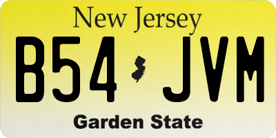 NJ license plate B54JVM
