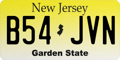 NJ license plate B54JVN