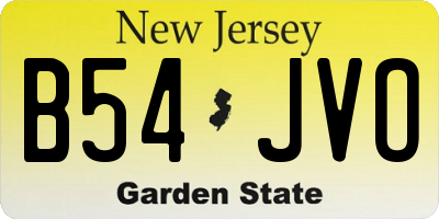 NJ license plate B54JVO