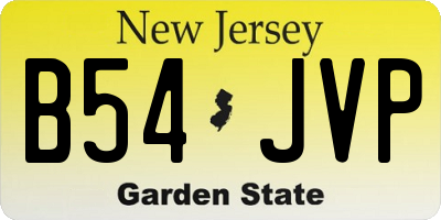 NJ license plate B54JVP