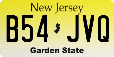 NJ license plate B54JVQ