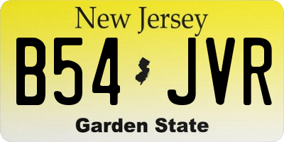 NJ license plate B54JVR