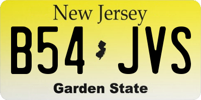 NJ license plate B54JVS