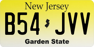NJ license plate B54JVV