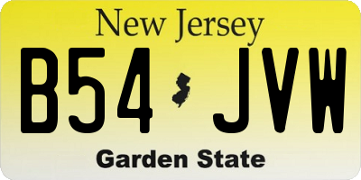 NJ license plate B54JVW