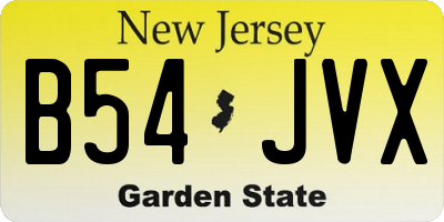 NJ license plate B54JVX
