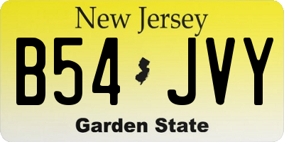NJ license plate B54JVY