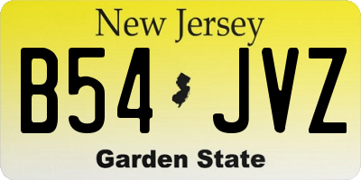NJ license plate B54JVZ