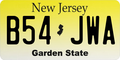 NJ license plate B54JWA