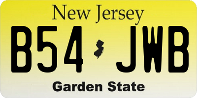 NJ license plate B54JWB