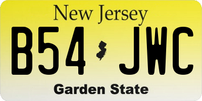 NJ license plate B54JWC