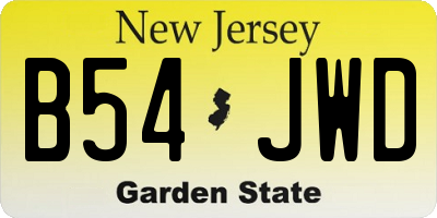 NJ license plate B54JWD