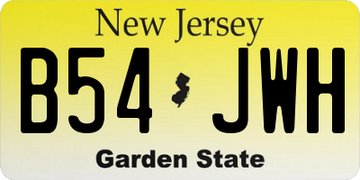 NJ license plate B54JWH