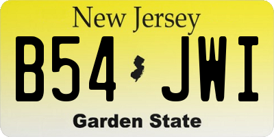 NJ license plate B54JWI